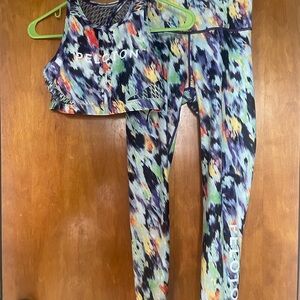Peloton Multicolor Active Leggings & Sports Bra Set